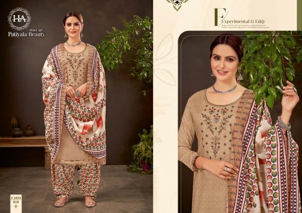 Harshit Patiyala Beauty Cotton Self Embroidery Designer Dress Material